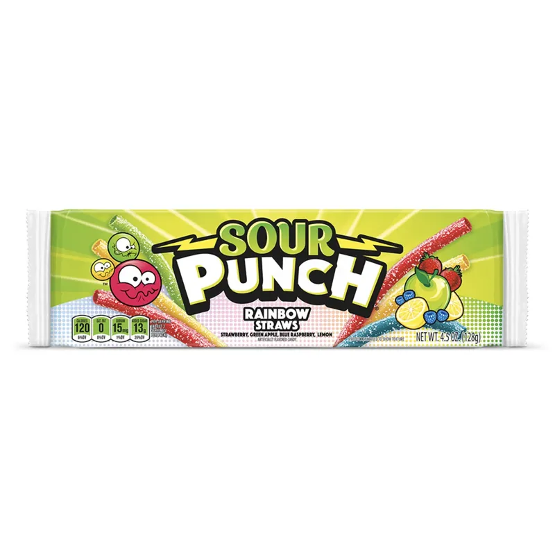 Sour Punch Rainbow Straws Candy 4.5 Oz