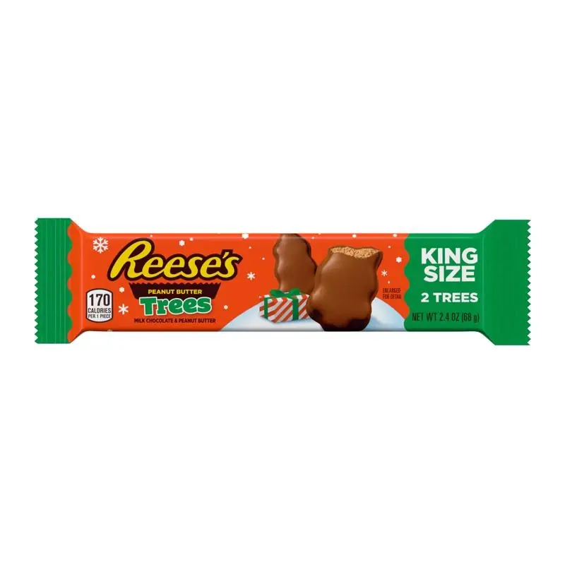 King Size Milk Chocolate And Peanut Butter Trees Candy 2.4 Oz