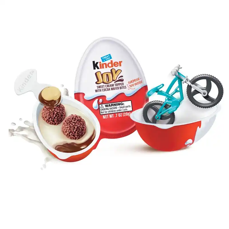 Kinder Joy Sweet Cream With Cocoa Wafer Bites Candy With Toy 0.7 Oz