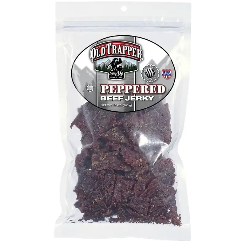Peppered Beef Jerky 10 Ounce Bagged Snack