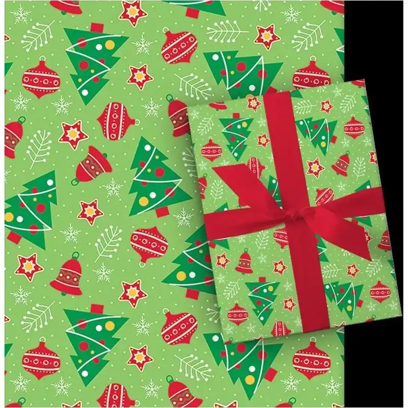 Assorted Foil Plaid Gift Wrapping Paper – 30" Wide Roll (25 Ft)
