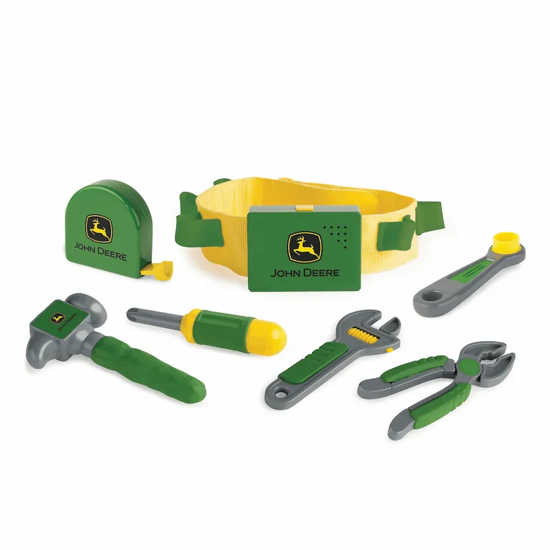 TOMY John Deere Talking Tool Belt Set Green/Yellow 7 Pc
