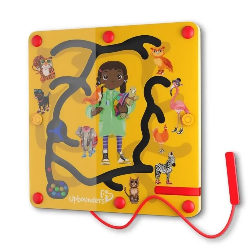 Upbounders Feeding Time Magnetic Maze Travel Toy – Portable Wooden Puzzle For Toddlers
