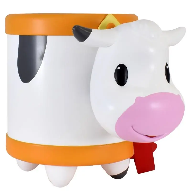 Acorn Avenue Cow Musical Drum Toy For Kids, Multicolored, Ages 3+
