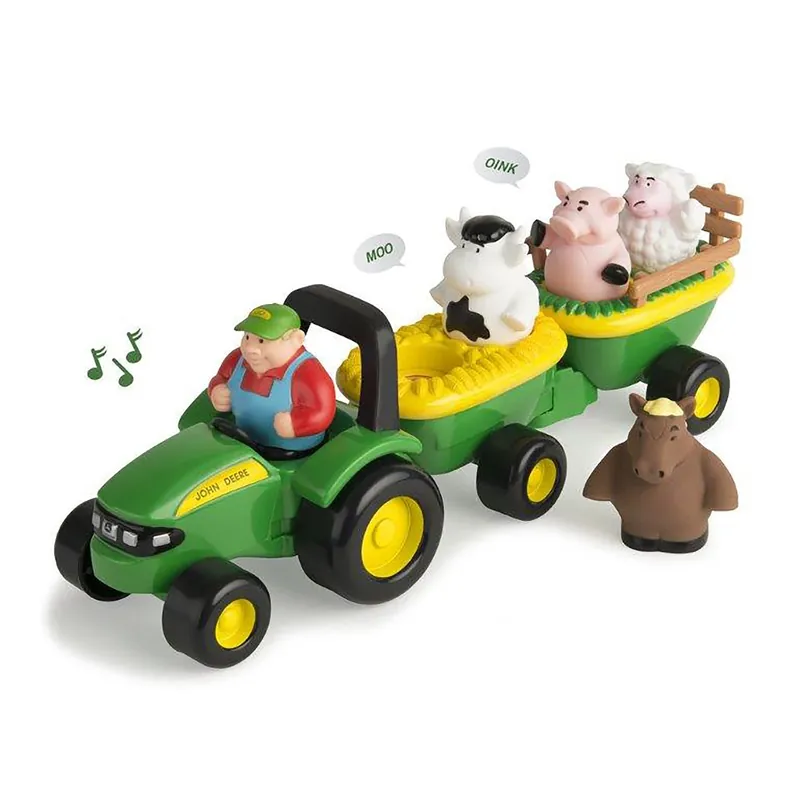 John Deere Animal Sounds Hayride Toy Set, 5 Pieces, Green/yellow