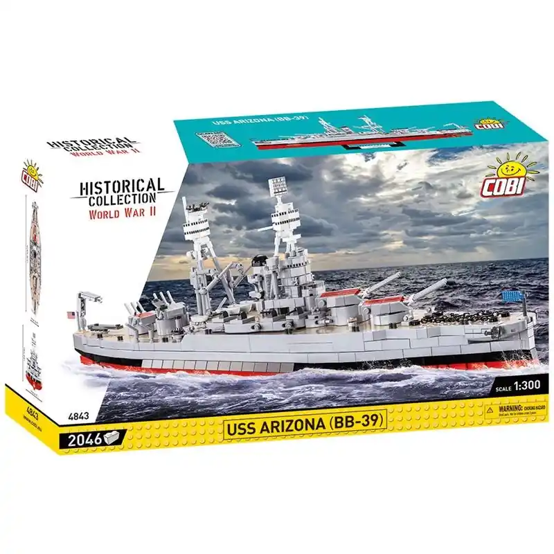 COBI World War II USS Arizona Battleship Block Set Multicolored 2046 Pc