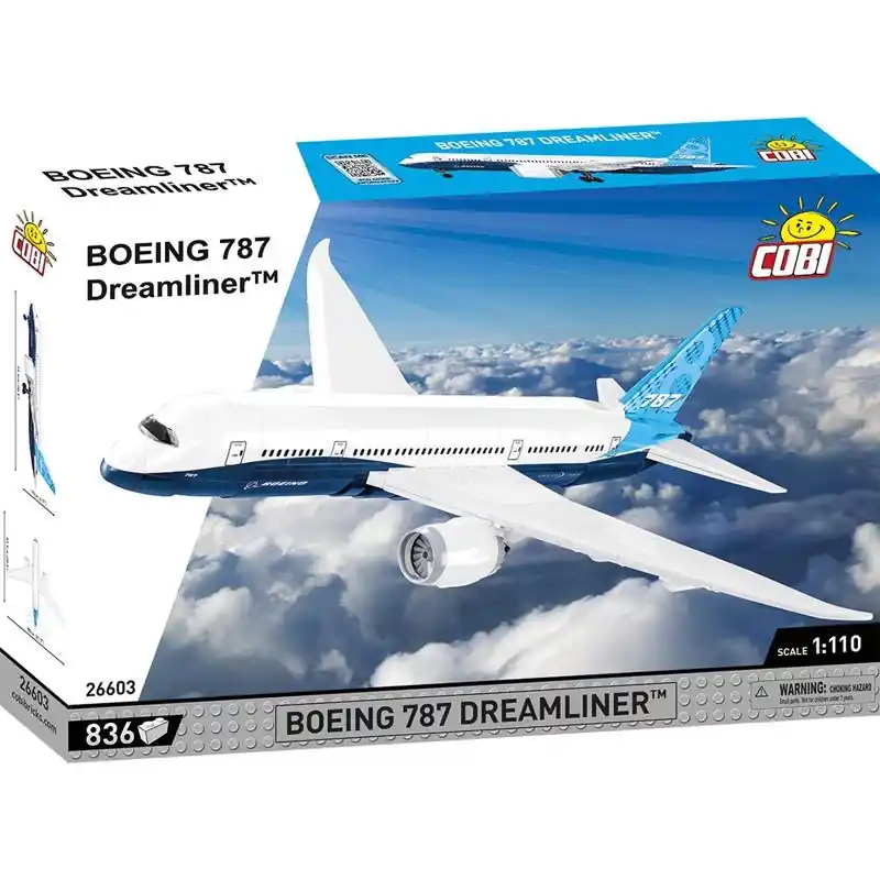 COBI Boeing 787 Airplane Block Set Blue/White 836 Pc