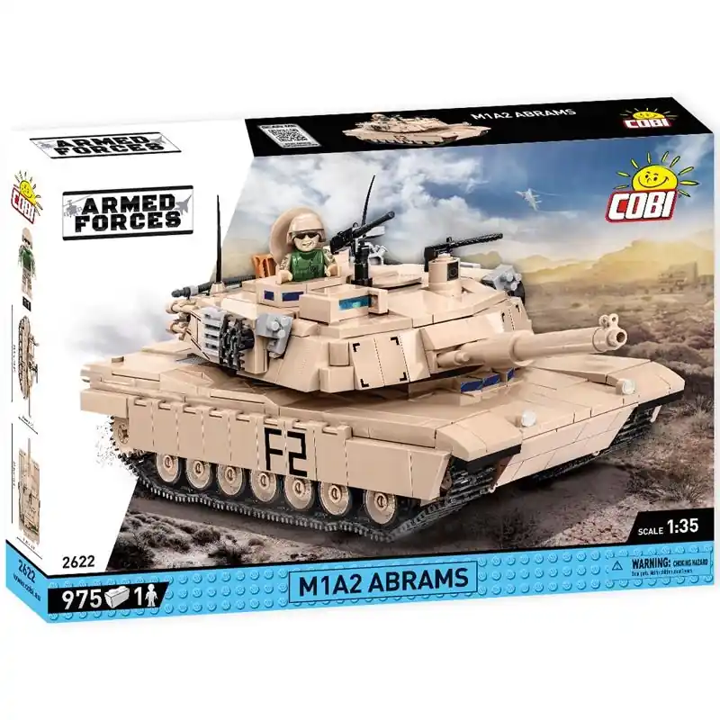 COBI M1A2 Abrams Tank Block Set Cream 975 Pc