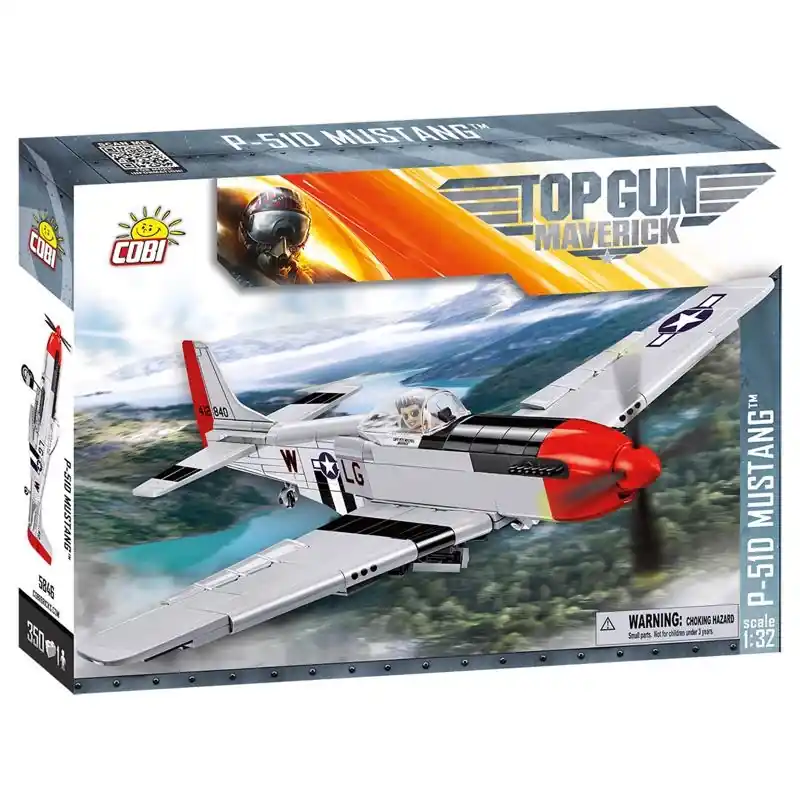 COBI Top Gun Maverick P-51D Mustang Aircraft Block Set Multicolored 350 Pc