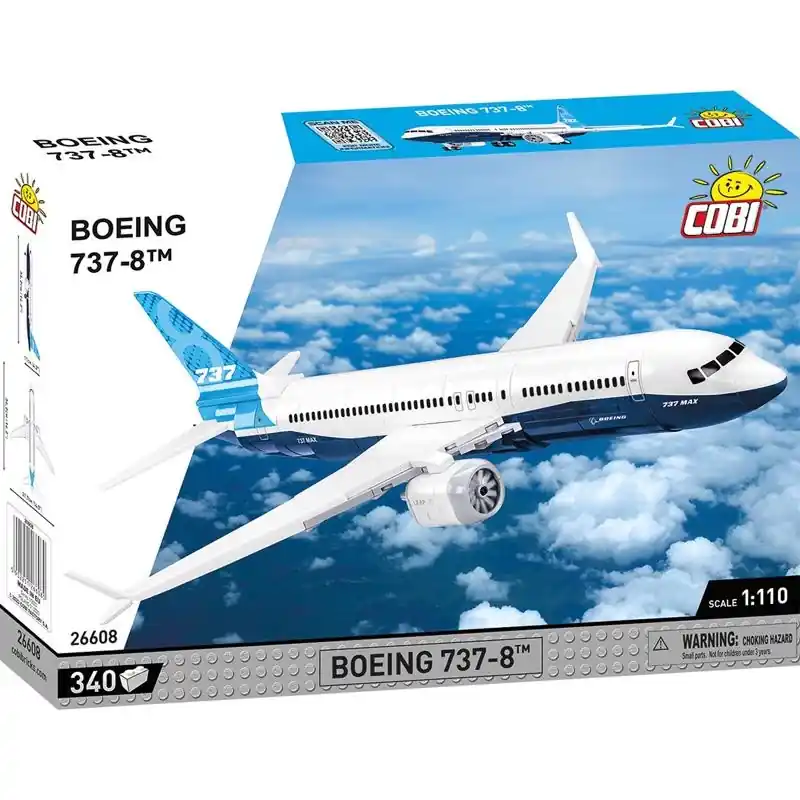 COBI Boeing 737-8 Airplane Block Set Blue/White 340 Pc