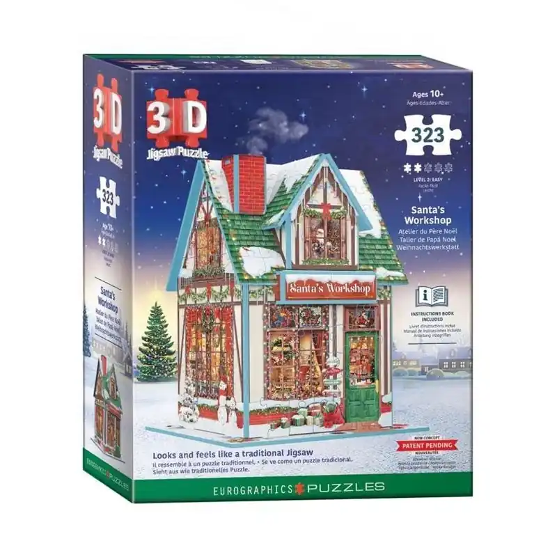 Eurographics 3D Santa’s Workshop Puzzle – 323‑Piece Holiday Challenge
