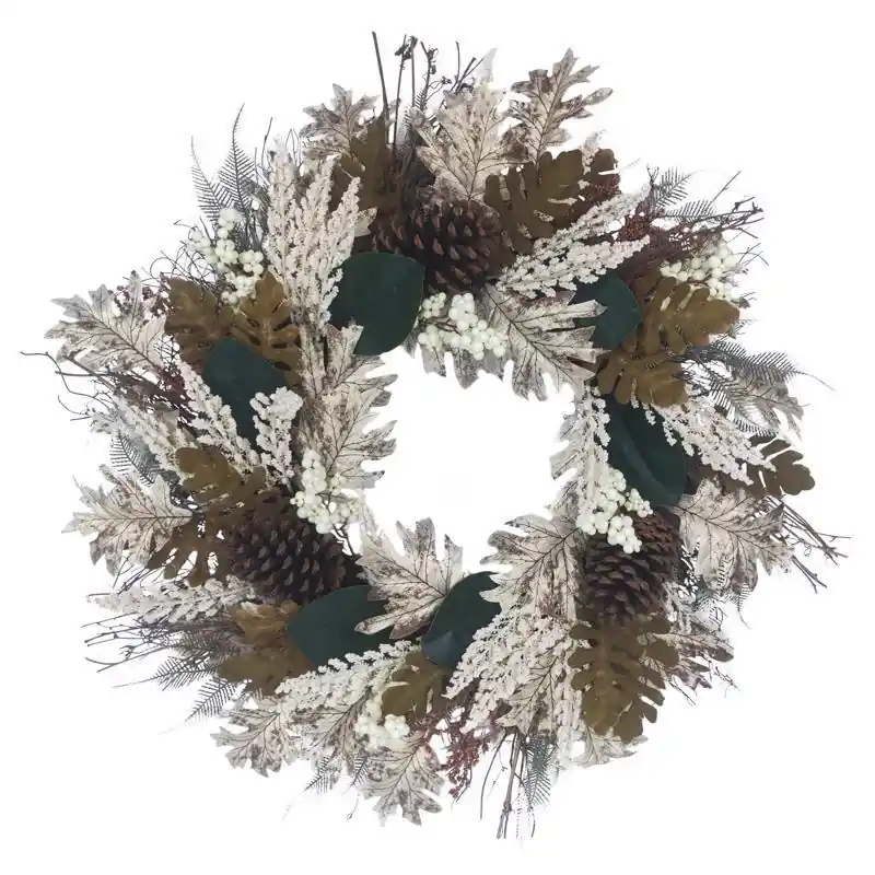 Celebrations 24 Inch Unlit Pine And Berry Wreath For Fall Decor
