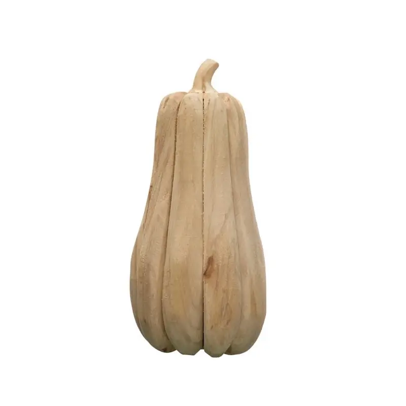 Creative Co-op 10 Inch Natural Pumpkin Wood Fall Decor