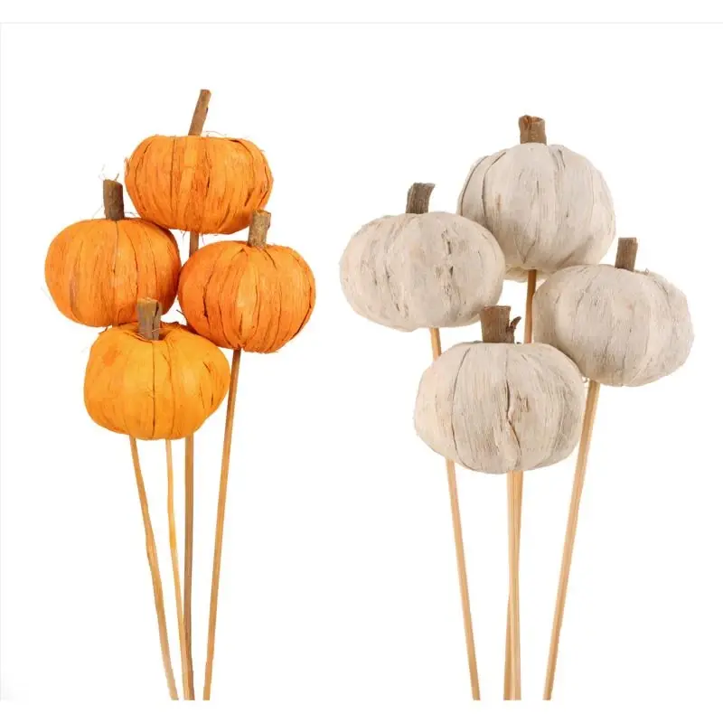 Second Nature Stemmed Pumpkins Fall Decor 31x15x10 Inches