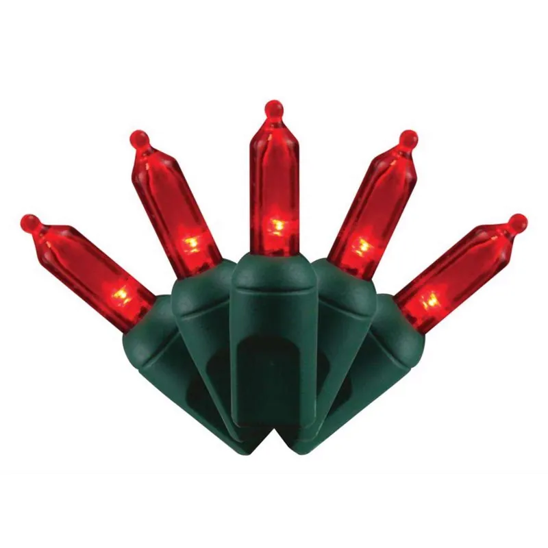 Platinum Led T5 Red 50 Count String Christmas Lights 25 Feet
