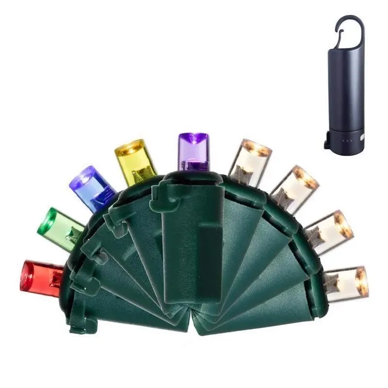Celebrations Platinum 50‑LED Micro String Lights With Portable Powerbank – Multi‑Color & Warm White