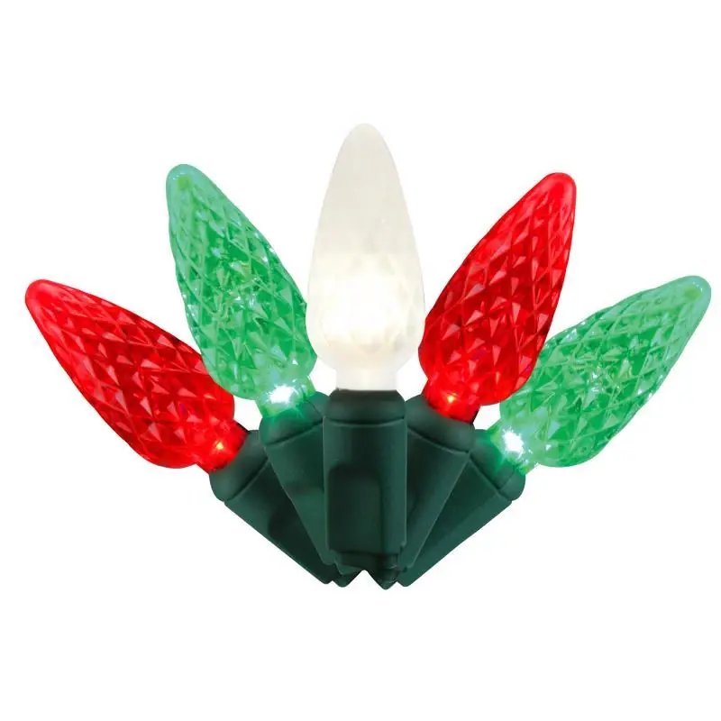 Platinum Led C6 Red/green/pure White 50 Count String Christmas Lights 25 Feet
