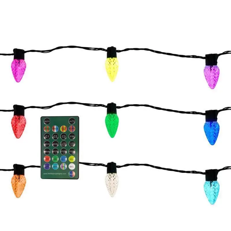 Celebrations Platinum LED C9 RGBW 50 Ct String Smart-Enabled Christmas Lights 32.67 Ft.
