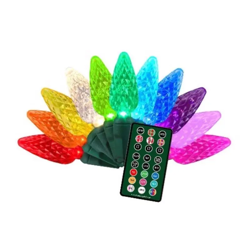 Celebrations Platinum LED C9 RGBW 25 Ct String Lights W/Remote Christmas Lights 25 Ft.