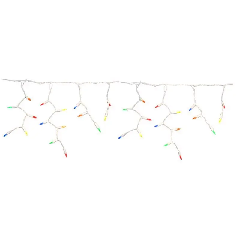 Platinum Led T5 Multicolored 100 Count Icicle Christmas Lights 9.5 Feet