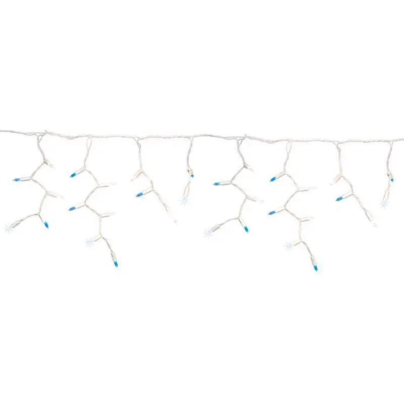 Platinum Led T5 Blue/pure White 100 Count Icicle Christmas Lights 9.5 Feet