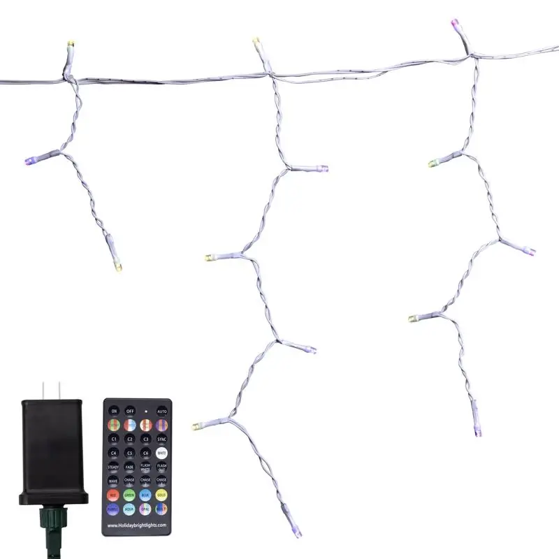 Celebrations Platinum Brilliant LED Micro/5mm RGBW 150 Ct Icicle Christmas Lights 16 Ft.