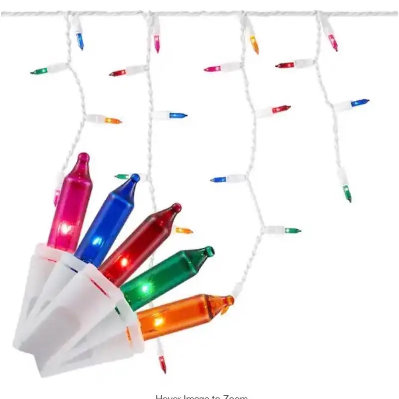 Celebrations Platinum LED T5 RGBW 100 Ct Icicle Christmas Lights 9.5 Ft.