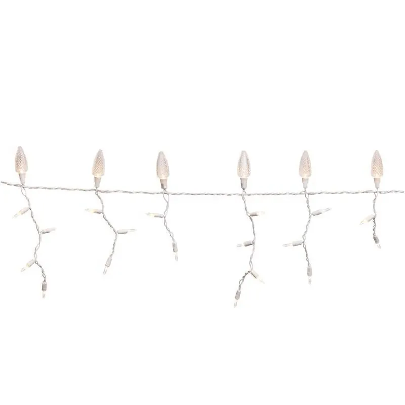 Celebrations Platinum 70‑LED Warm White Icicle String – 9‑Foot Plug‑In Holiday Lights