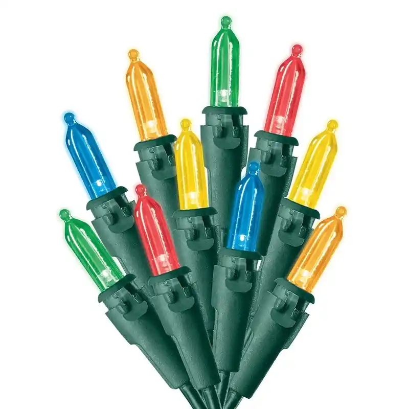 Led Mini Multicolored 100 Count String Christmas Lights 24.75 Ft.