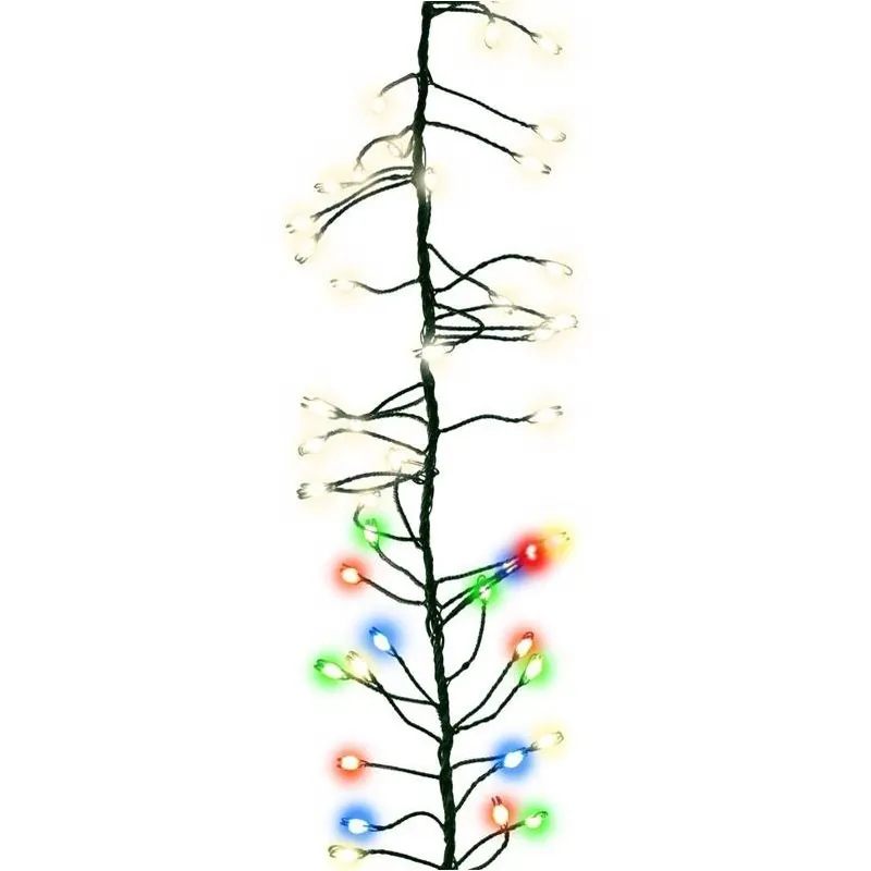 Celebrations 250‑LED Big Seed Cluster Multicolor & Warm White 10‑Foot Plug‑In Christmas String