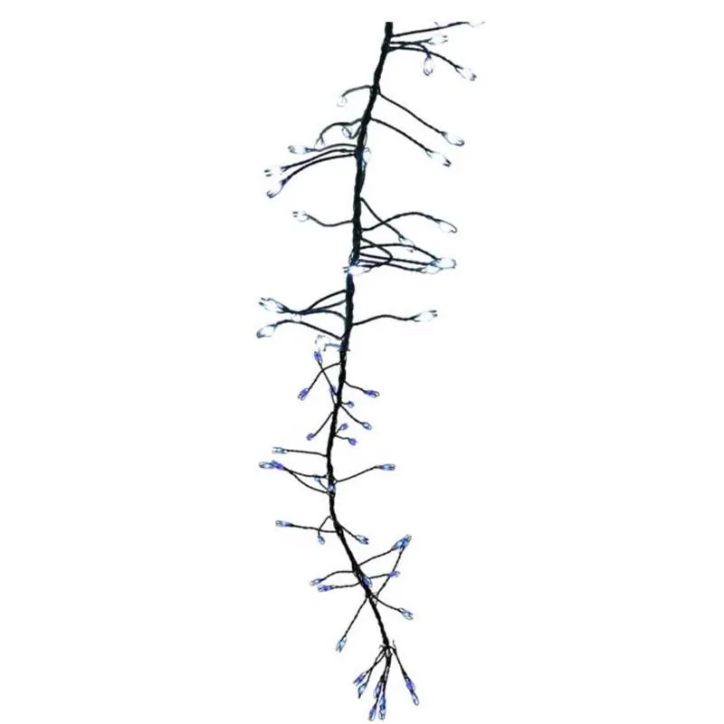 Celebrations 250‑LED Big Seed Cluster Blue & Pure White Christmas Lights – 10 ft Plug‑In