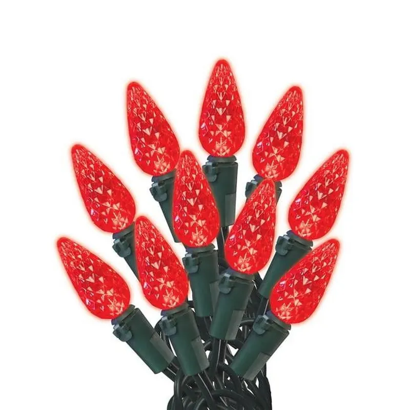 Celebrations LED C6 Red 100 Ct String Christmas Lights 24.75 Ft.