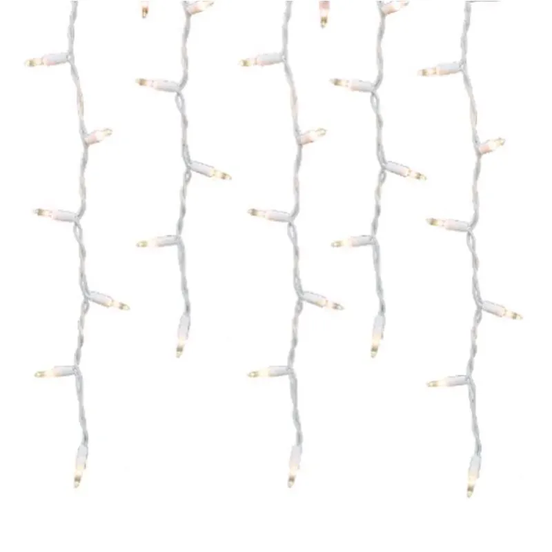 Celebrations Classic LED T5 Pure White 100 Ct Icicle Christmas Lights 6 Ft.