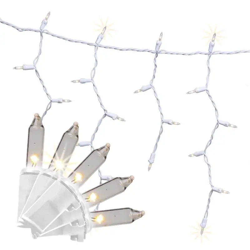 Celebrations Classic LED T5 Warm White 100 Ct Icicle Christmas Lights 6 Ft.