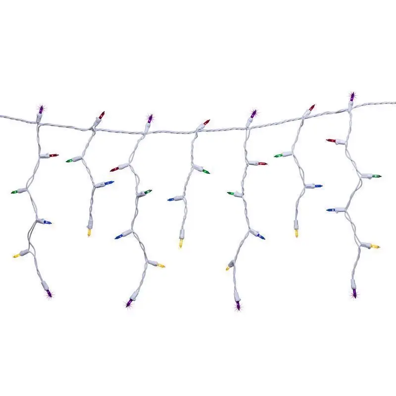 Celebrations Classic LED T5 Multicolored 100 Ct Icicle Christmas Lights 6 Ft.
