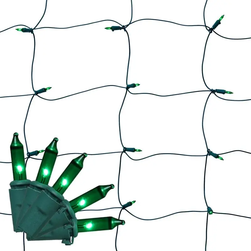 Celebrations Classic LED T5 Green 100 Ct Net Christmas Lights 4 Ft.