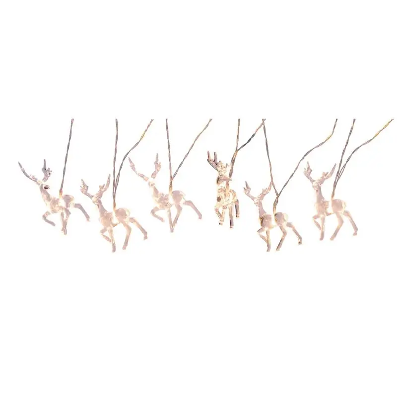 Led Warm White 10 Count String Christmas Lights With Reindeer Design