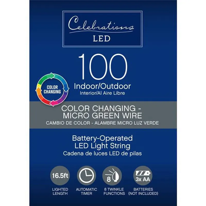 Celebrations LED Micro Dot/Fairy Multicolored/Warm White 100 Ct String Christmas Lights 16.5 Ft.