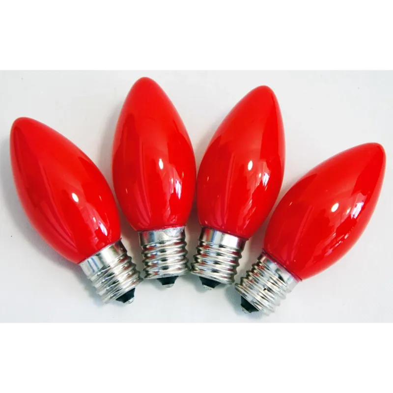 Celebrations Incandescent C9 Red 4 Ct Replacement Christmas Light Bulbs 0.08 Ft.