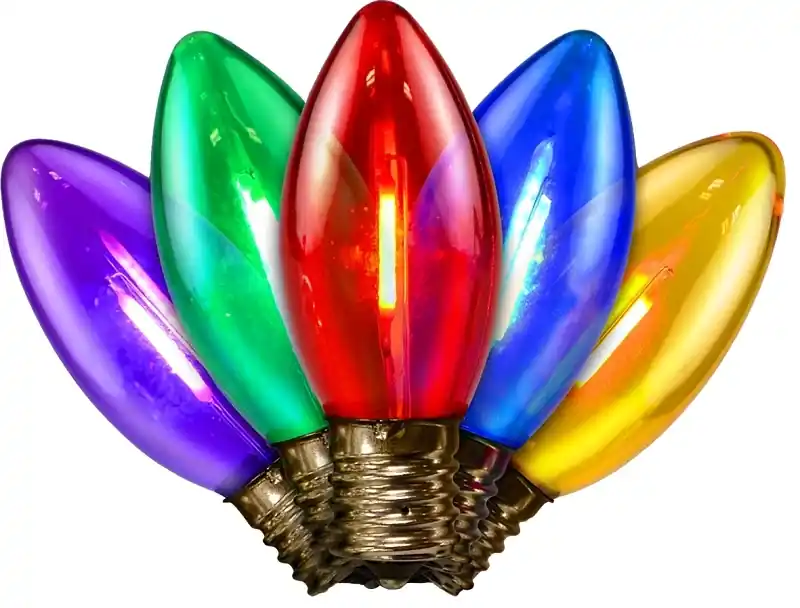 Led C9 Multicolored Replacement Christmas Light Bulbs 25 Count