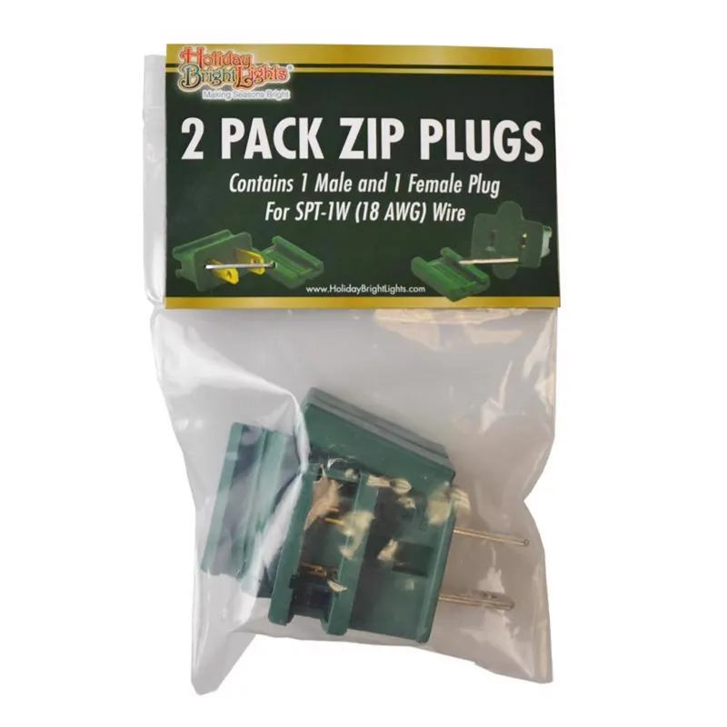 Christmas Light Accessory 2 Piece Zip Plug Set Model Z2pcplgset