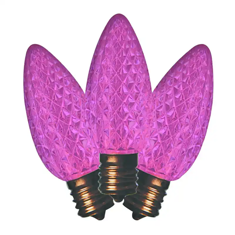 Holiday Bright Lights LED C9 Pink 25 Ct Replacement Christmas Light Bulbs