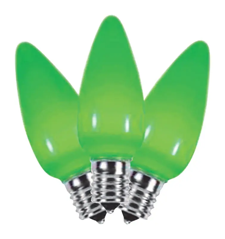 Led C9 Green Replacement Christmas Light Bulbs 25 Count
