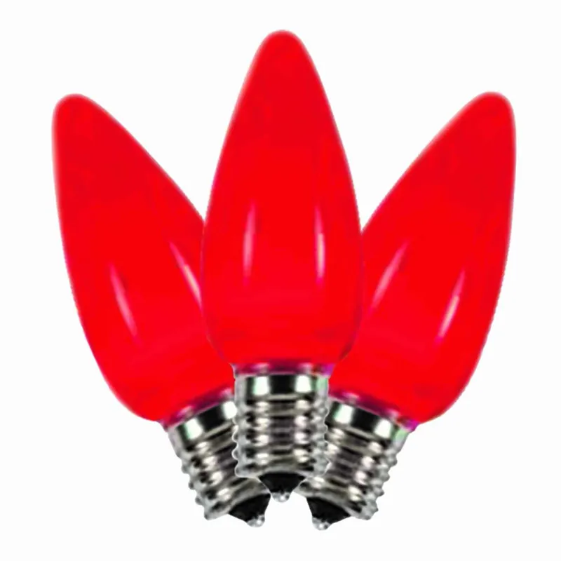 Led C9 Red Replacement Christmas Light Bulbs 25 Count