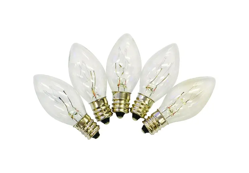 C7 Clear Replacement Christmas Light Bulbs 25 Count 1 Ft.