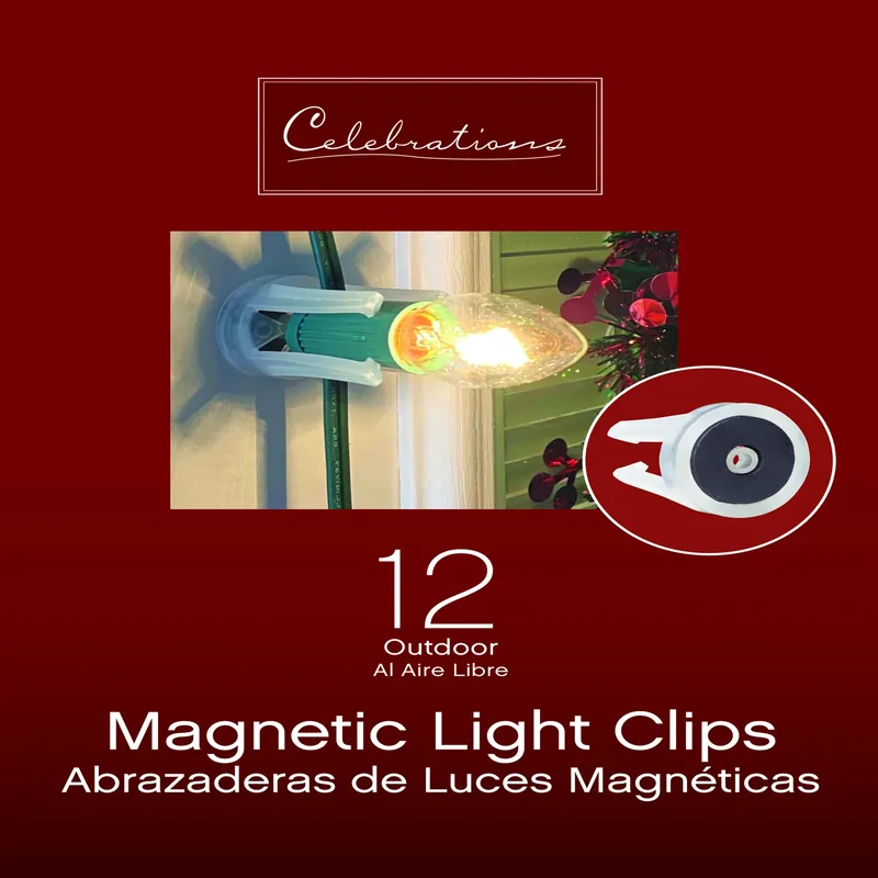 In/outdoor Magnetic Light Clip 12 Count For Holiday Lighting