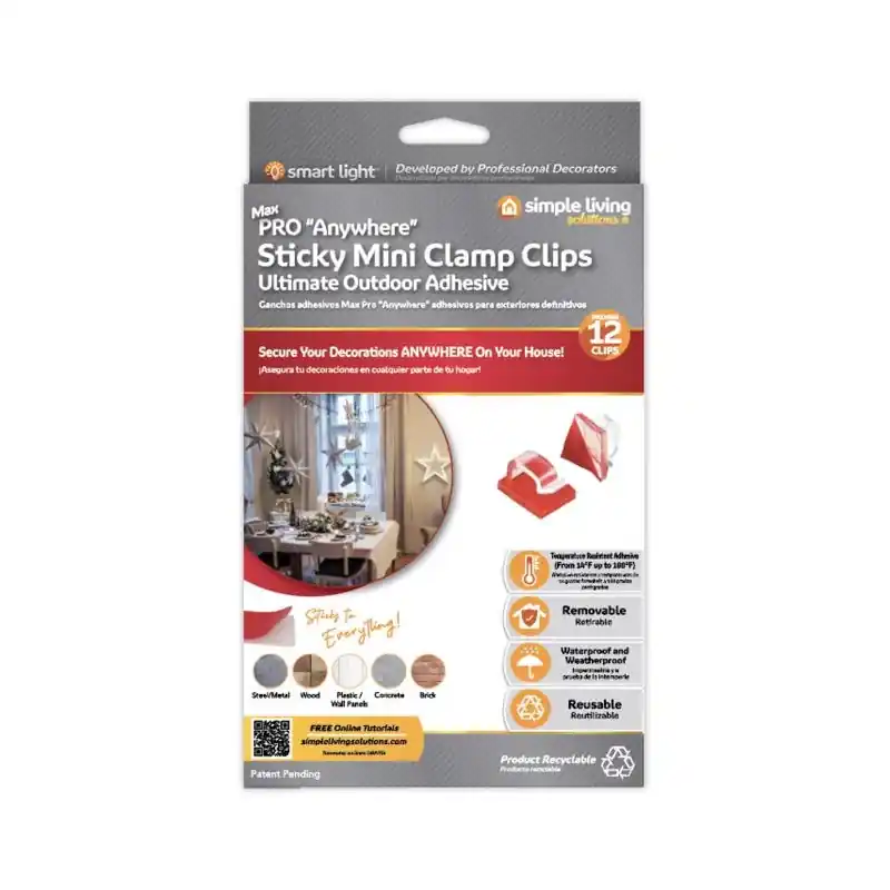 Simple Living Solutions Max Pro Sticky Mini Clamp Clips 12 Pk