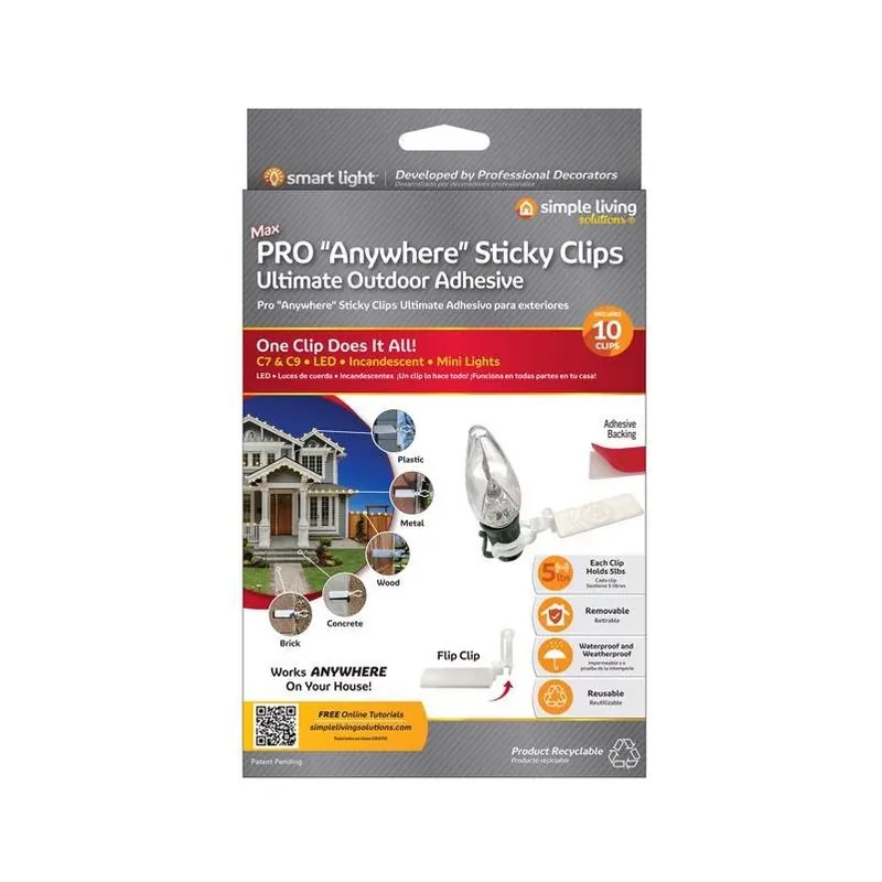 Simple Living Solutions Max Pro Anywhere Sticky Clips – 10 Pack