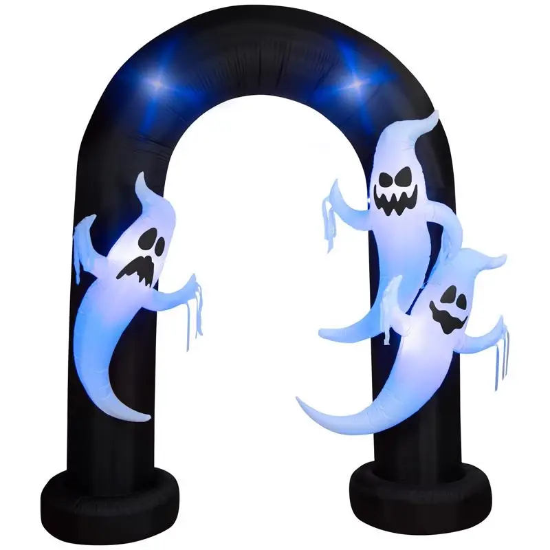9 Ft. Led Prelit Archway Trio Ghost Inflatable Halloween Decoration