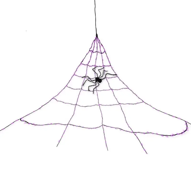 Celebrations Orange/Purple 496 Ct 16 Ft. LED Prelit Web Hanging Decor